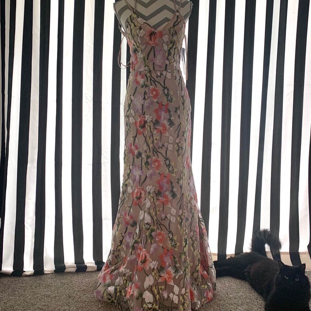 Sequin Hearts floral embroidered prom/formal dress